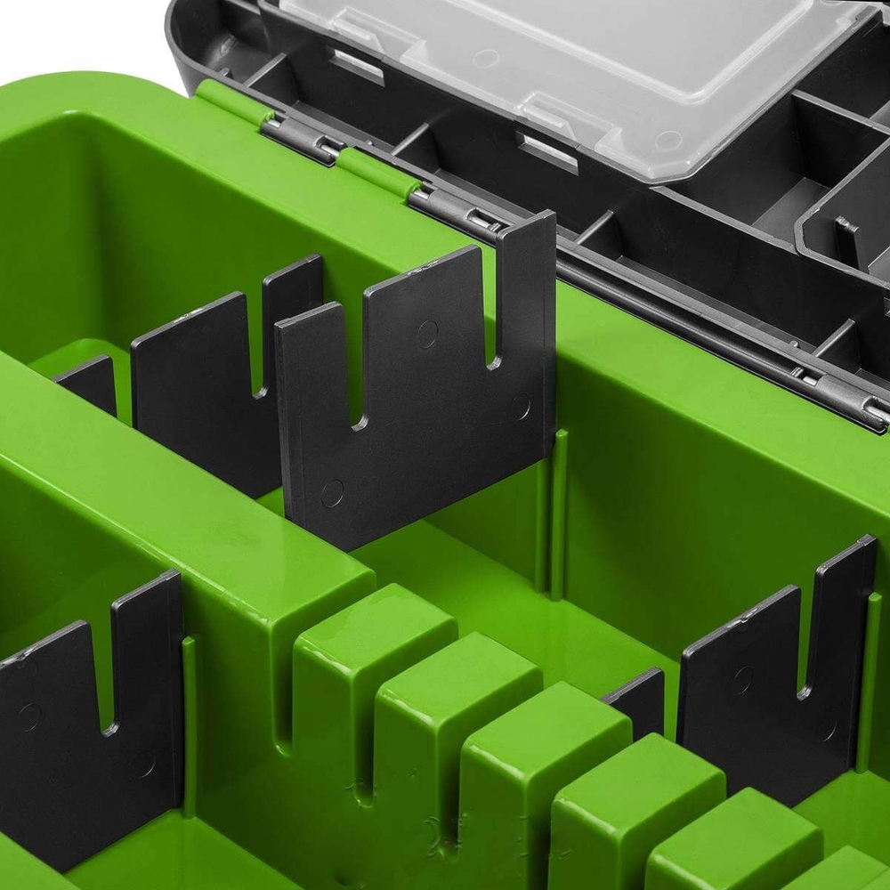 Ящик рыболовный зимний для хранения снастей серый/салатовый