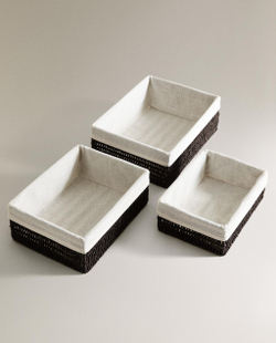 Zara Home Корзина из плетёной бумаги, цвет бежевый, 28 см