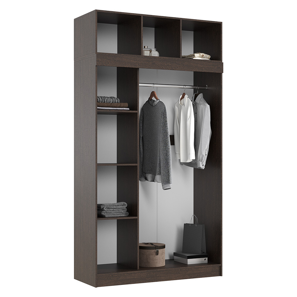 Шкаф с антресолью Бася/Роджина, Дуб беленый, Венге