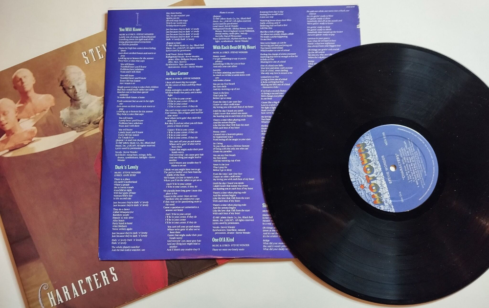 Винтажная виниловая пластинка LP Stevie Wonder Characters (Canada 1987)