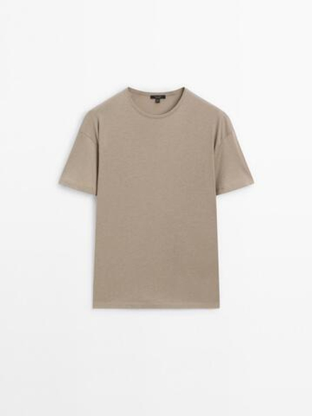 Massimo Dutti Хлопковая футболка, норка