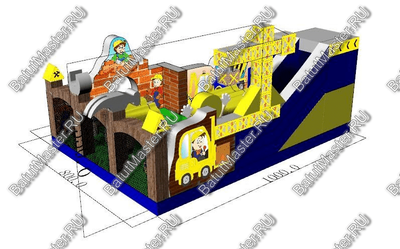 Коммерческий надувной батут "Строители"