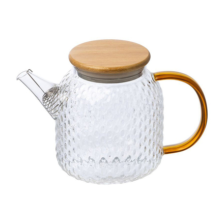 Чайник заварочный Leonord Aroma, стеклянный, c крышкой из бамбука, 1 л