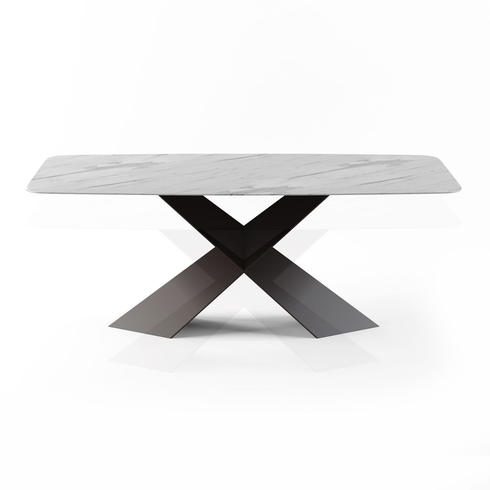 Стол овальный Tyler 200, керамика матовая, светлый