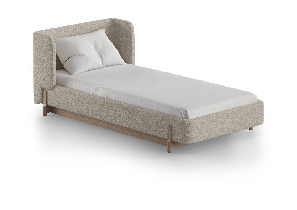 Кровать Basic спальное место 90*200 см (молочный, букле)