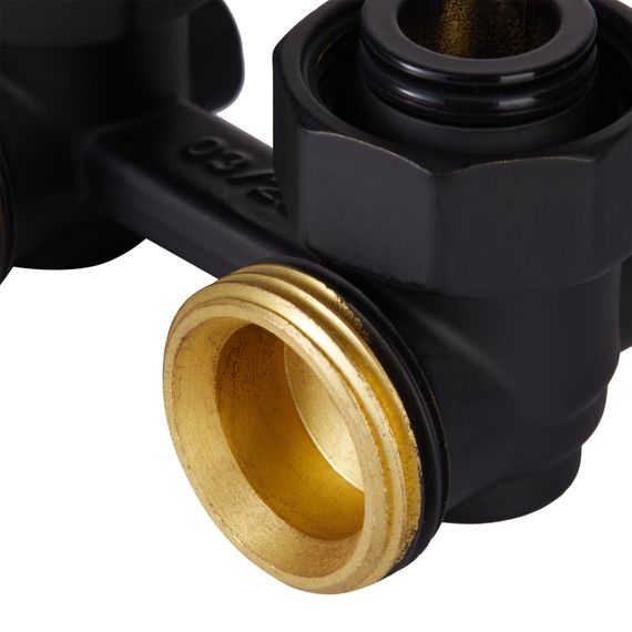 Узел нижнего подключения Royal Thermo угловой 1/2quot;х3/4quot; EK (черный) — (4)