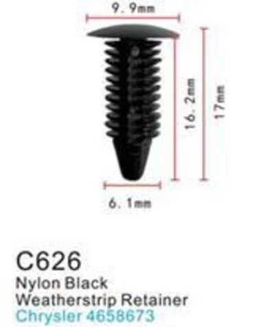 Клипса для крепления внутренней обшивки а/м Крайслер пластиковая (100шт/уп.) Forsage клипса C0626(Chrysler)