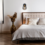 Настенный светильник 1x40Вт E14, металл, черный/золото