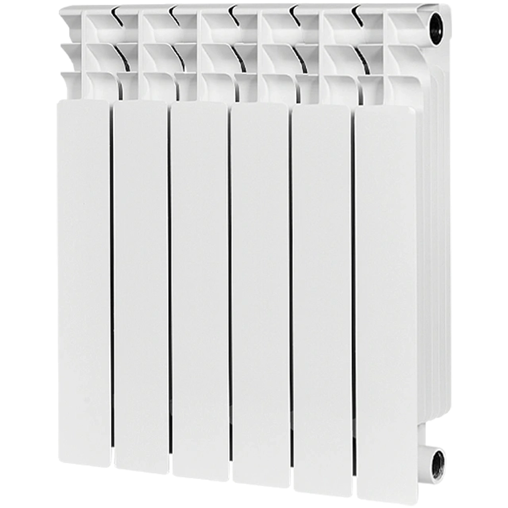 Радиатор биметаллический STOUT TITAN 500 - 6 секций (подключение боковое, цвет белый)