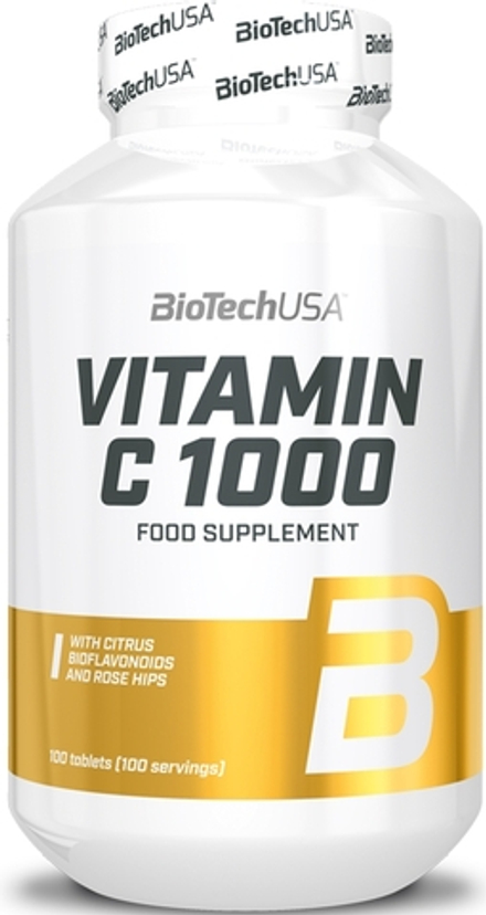 BioTechUSA Vitamin C 1000 - Таблетки для поддержки иммунитета, красивой кожи и ногтей, 100 tabletek