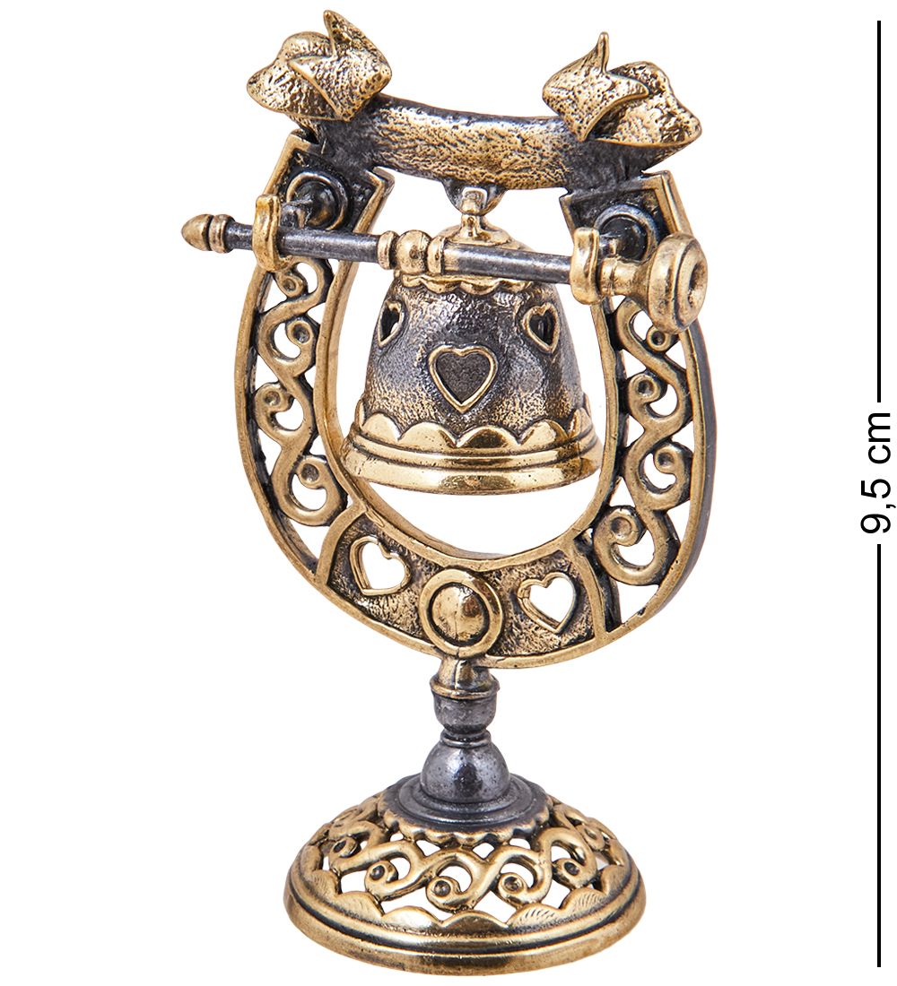 AM-3890 Колокольчик «На счастье» (латунь, янтарь)