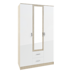 Шкаф трехстворчатый "Софи" СШК 1200.1 (дуб сонома/белый глянец), ЛДСП, ДСВ-Мебель, г. Пенза