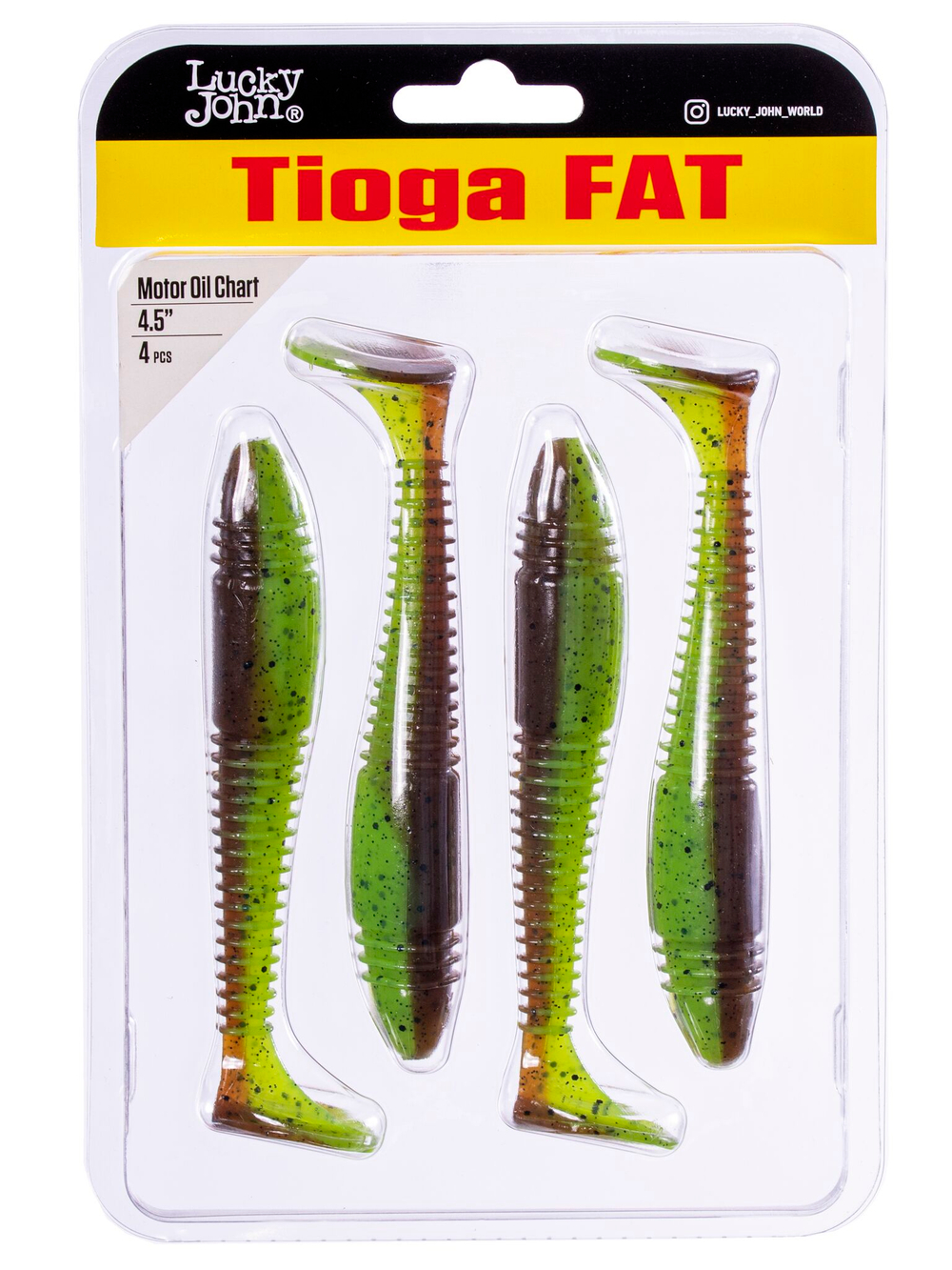 Виброхвост Lucky John TIOGA FAT 4.5in (114 мм), цвет Z15, 4 шт.
