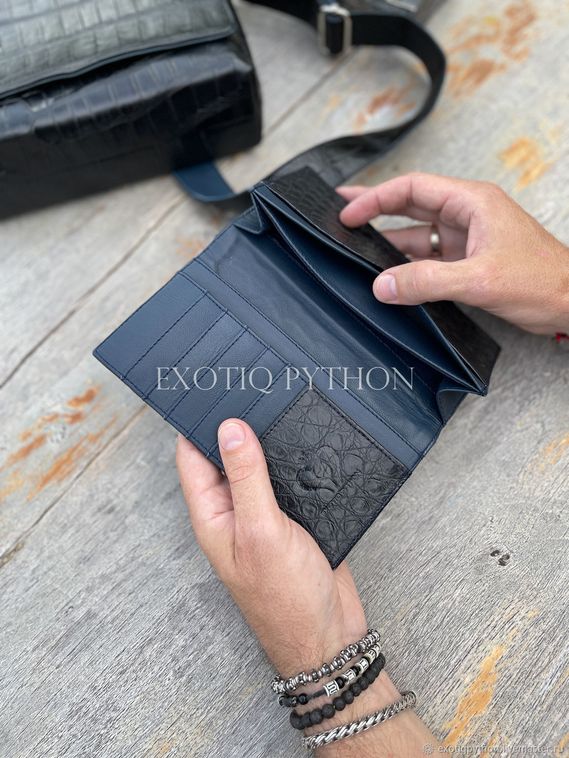 Кошелёк-книжка из кожи крокодила WA-158