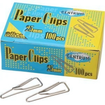 Скрепки канц. 25мм. треугольные 100шт. никель (ЦентрумЛенд)