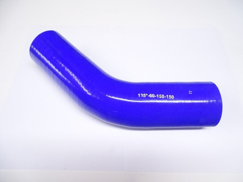 Патрубок угловой силикон 135,d60,L150x150, 4 нити стенка (5мм) (CARUM)