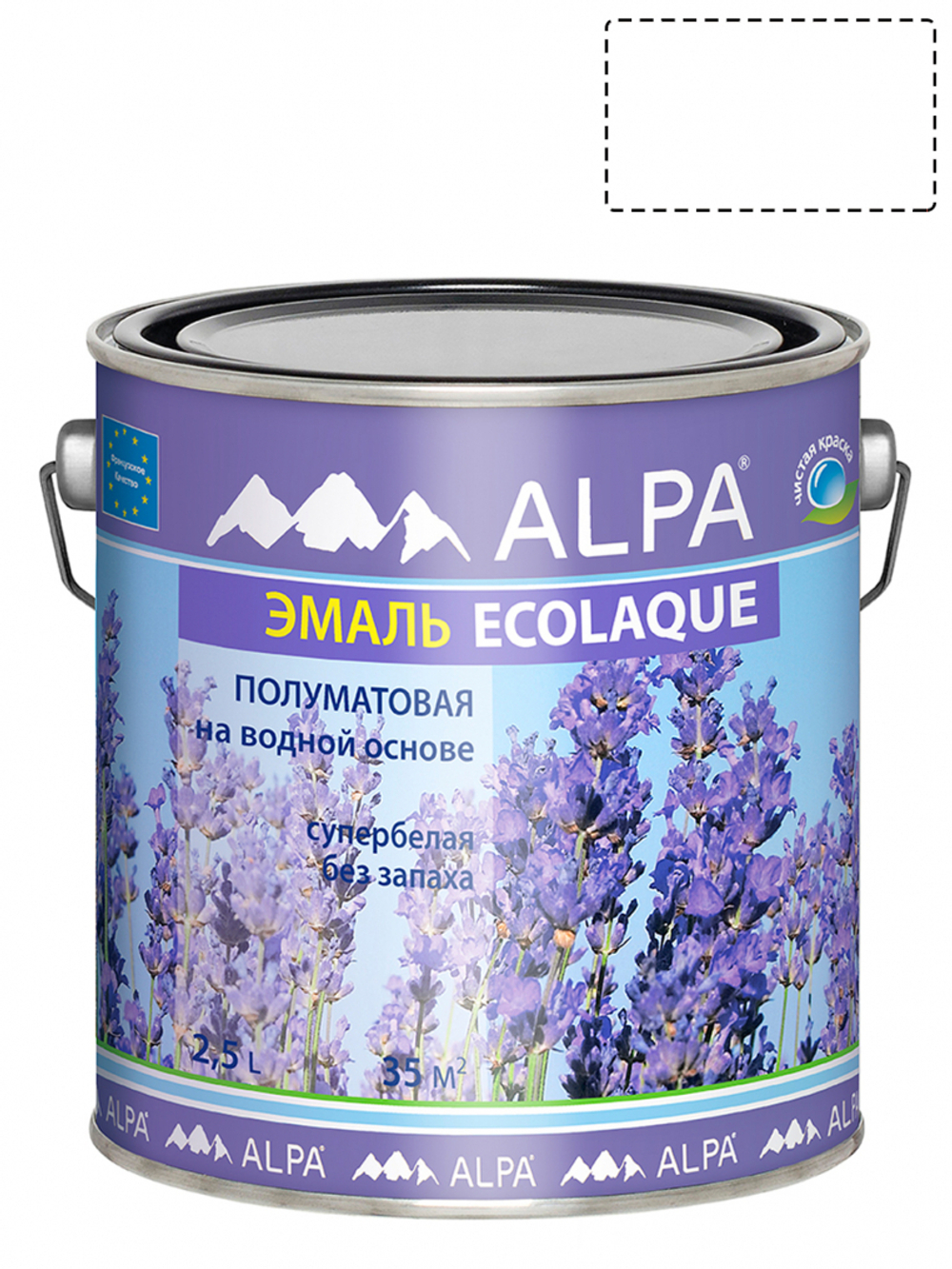 Эмаль универсальная Alpa Ecolaque полуматовая белая