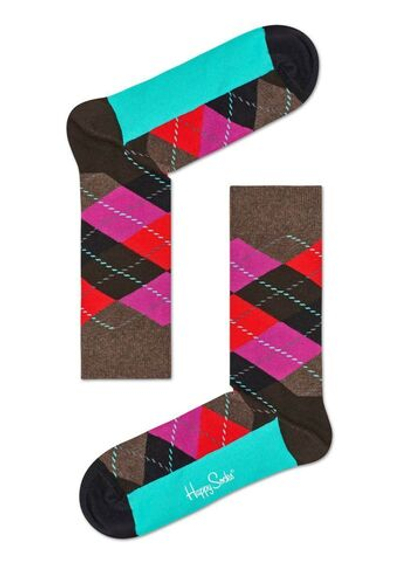 Носки унисекс Argyle Sock с цветными ромбами (Размер: 29) (Цвет: коричневый)