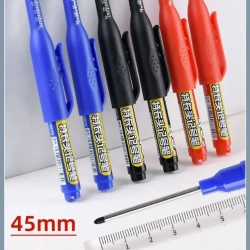 Маркер строительный разметочный перманентный, с длинным наконечником 45мм + чернила для маркера,3 шт