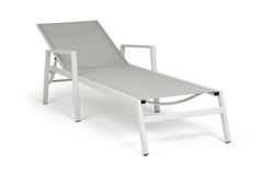 "Парма" шезлонг, каркас алюминий светло-серый (RAL7035) муар, ткань текстилен светло-серая