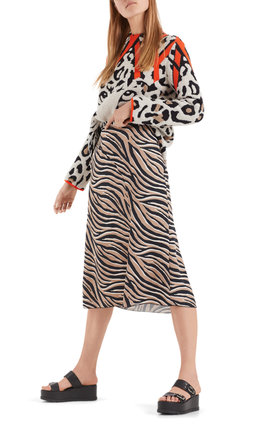 Юбка миди с рисунком зебры