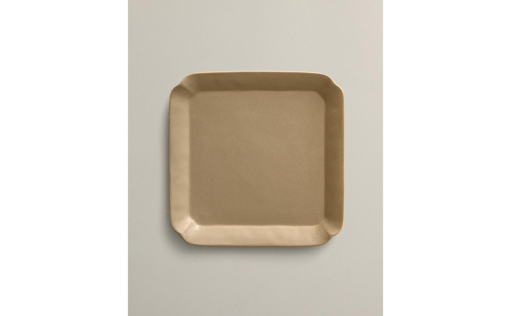 Zara Home блюдо сервировочное из каменной керамики, цвет бежевый, 20 см