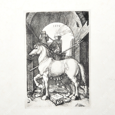 Альбрехт Дюрер. Маленькая лошадь. Репродукция гравюры 1505 г., Первая половина ХХ в.