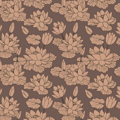 Water lilies seamless pattern.