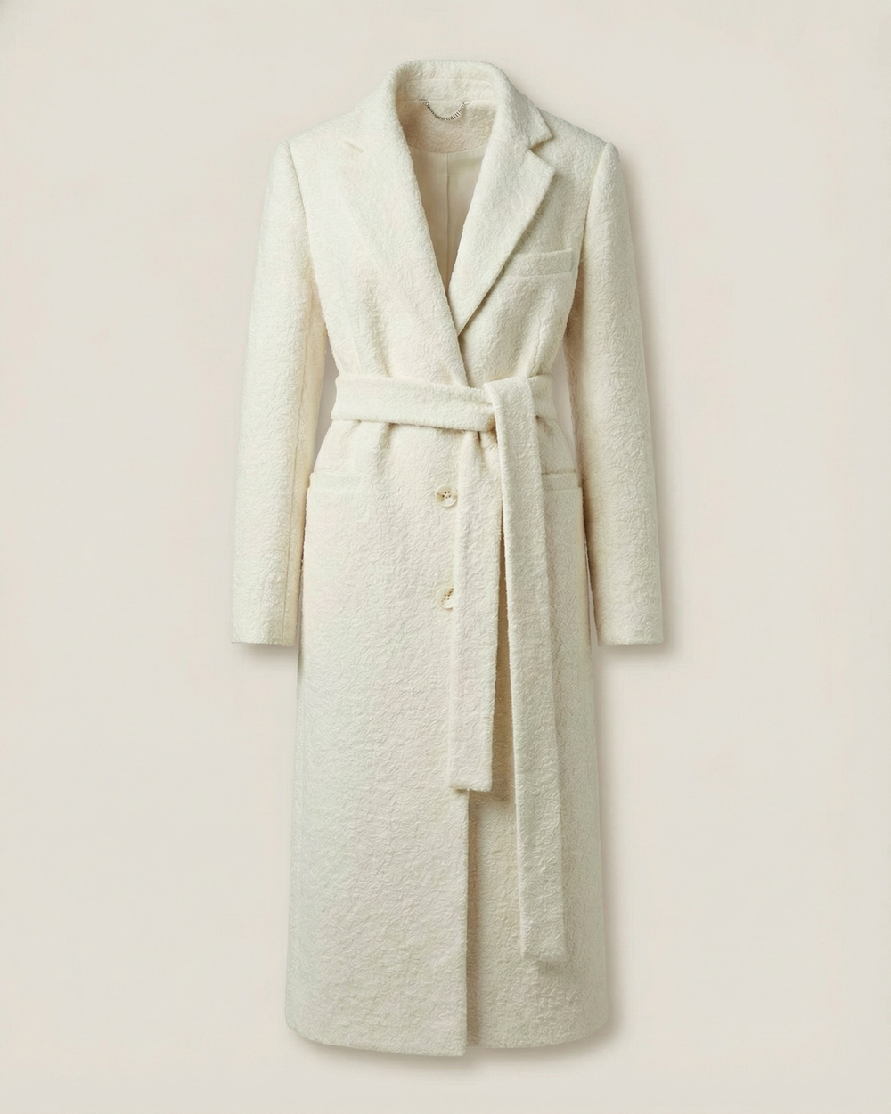 Пальто оверсайз прямого силуэта в кремовом