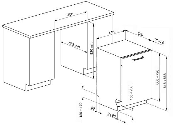 Встраиваемая посудомоечная машина Smeg STA4845