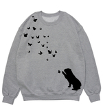 Свитшот "Английский бульдог и бабочки"