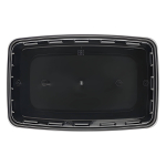Контейнер одноразовый 1300 мл 250x168x50 мм чёрный с крышкой PP 1/100