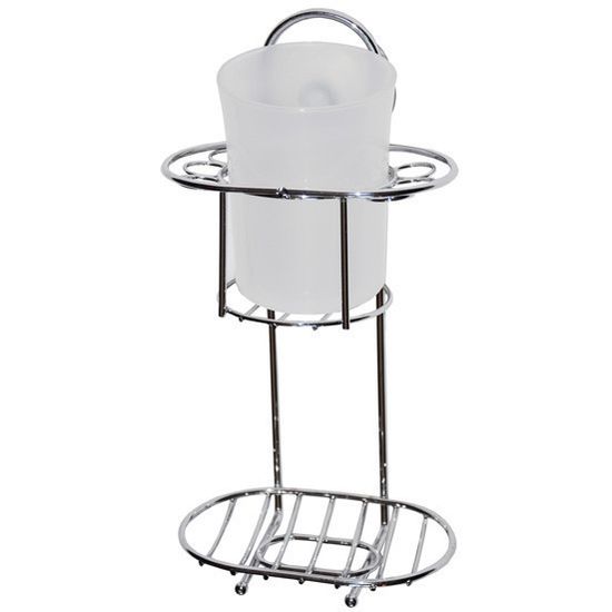 Стакан для зубных щеток с мыльницей Besser BS 0126 (13х8,5х25 см) хромированный