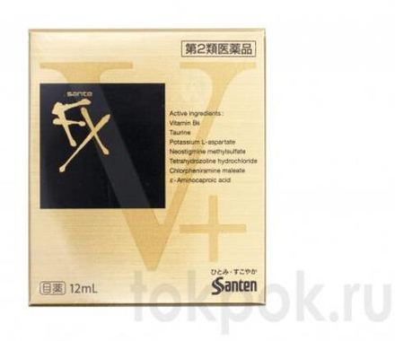 Японские капли для глаз Sante FX Gold V+, 12 мл