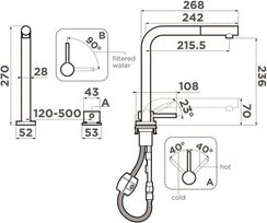 Смеситель Omoikiri Nara 2 Plus-S-BN латунь/нержавеющая сталь