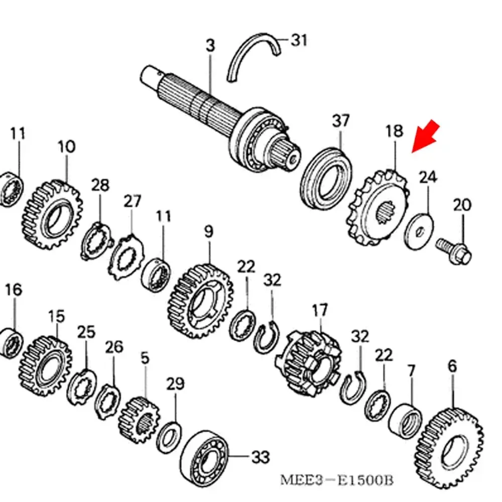 Honda 23801-MEE-D00 Звезда передняя ведущая 16 зуб