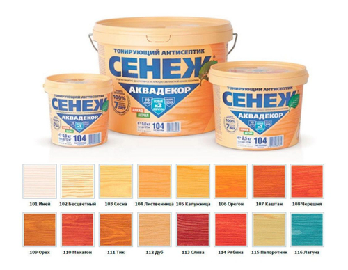 Тонирующий антисептик "СЕНЕЖ АКВАДЕКОР" бесцветный 2,5кг