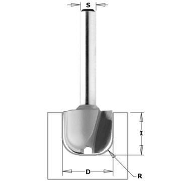 Фреза концевая  с радиусным торцом D=19,0 I=16,0 S=8,0 R=6,40 CMT 951.002.11