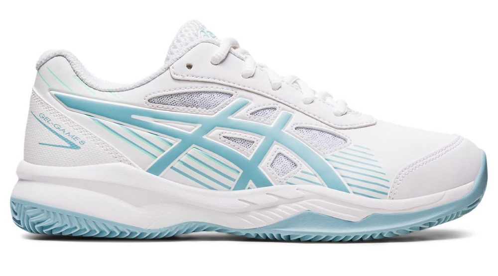 детские Кроссовки теннисные Asics Gel-Game 8 Clay/OC - white/smoke blue