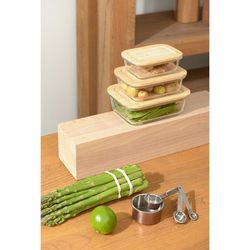 Контейнер для запекания и хранения Eco Store с крышкой из бамбука, 1050 мл
