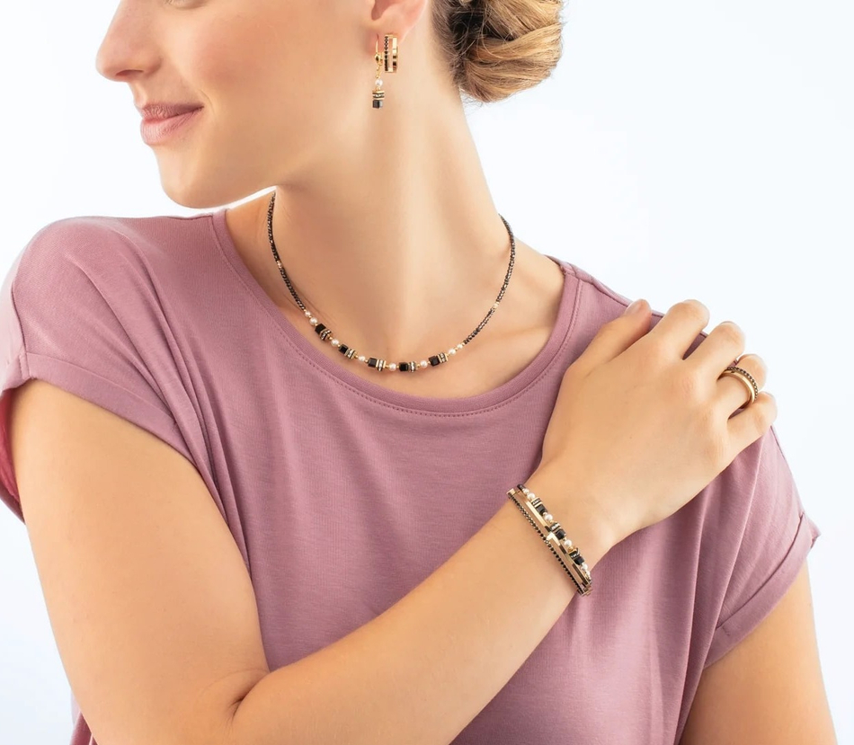 Браслет Coeur de Lion Black-Gold 0136/32-1316 17