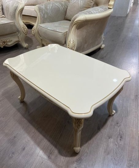 Стол журнальный ДЖОКОНДА прямоугольный крем глянец