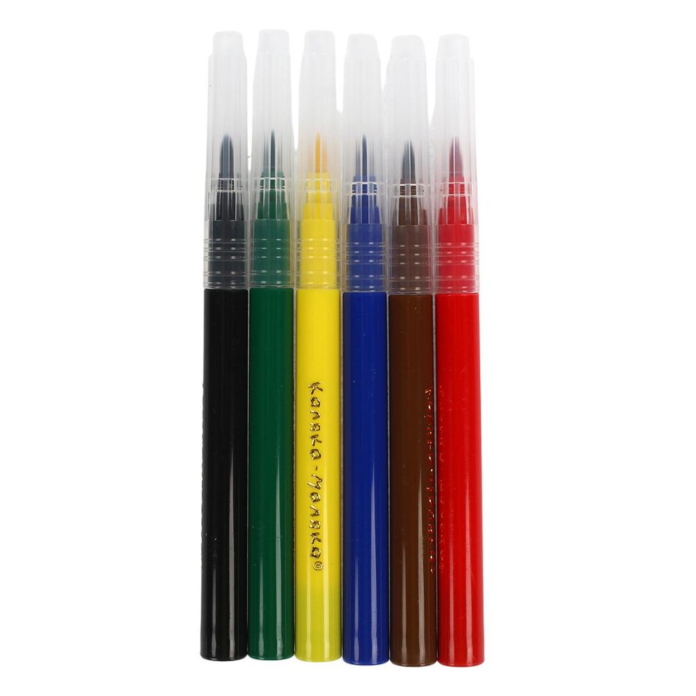 Фломастеры 6 цв. кисточки (Каляка-Маляка)