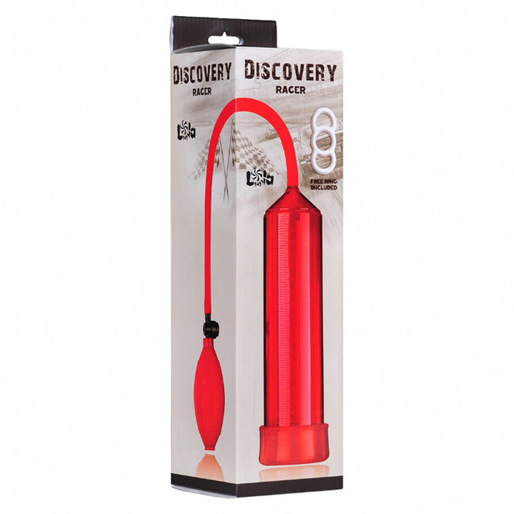 Вакуумная помпа для пениса Discovery Racer (красная) (Цвет: красный)