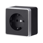 Розетка с заземлением Gallant черный с серебром W5071034 W5071034