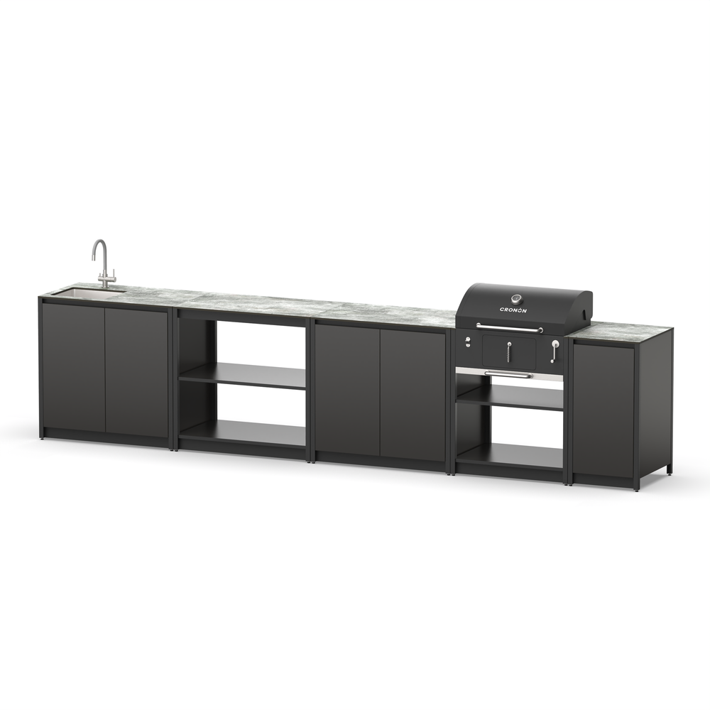 Мангальный комплекс Lounge M-119SB, 3.9 м, черный/серый каспий