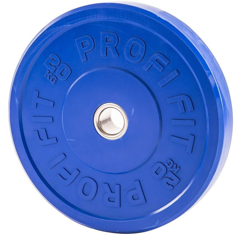 Диск для штанги каучуковый, цветной D51 мм PROFI-FIT 20 кг