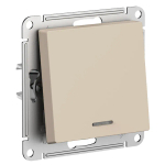 ATLASDESIGN 1-клавишный ПЕРЕКЛЮЧАТЕЛЬ с подсветкой, сх.6а, 10АХ, механизм, ПЕСОЧНЫЙ
