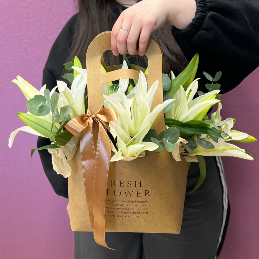 Крафт сумочка с лилиями #69