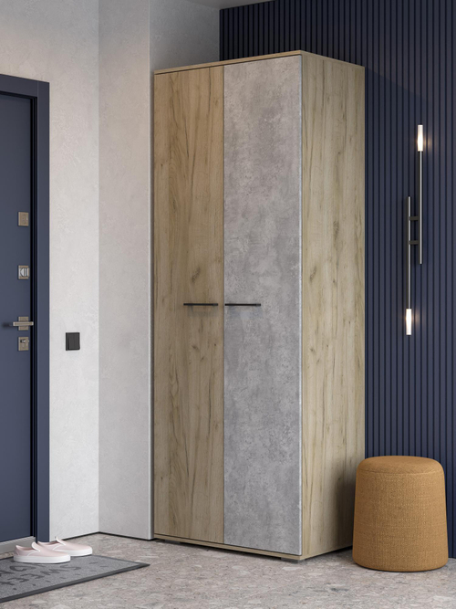 мс для прихожей Бостон ШК-800 дуб крафт серый/бетонный камень NEW